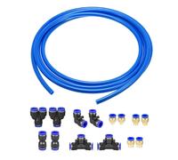 Pneumatico Aria Tubo Tubatura PU 8mmx12mmx10m con 7 Raccordi tipo Connessione