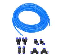 Pneumatico Aria Tubo Tubazione 4mm IDx6mm ODx10m Blu con Connessione
