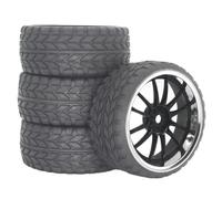Pneumatico Cerchione Per Strada Per HSP Per Tamiya Per HPI 1/10 | I Cerchi In Plastica Pneumatici In Gomma Offrono Presa Stabile E Una Bassa Resistenza Al Rotolamento Rc Pneumatici Set