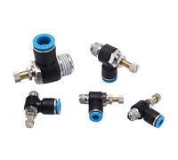 Pneumatico Connettore Rapido SL Valvola di Controllo del Flusso 1/8 "1/4" 3/8 "1/2" Standard Pipe Thread Valvola di Regolazione del Tubo Dell'acceleratore 4 6 8 10 12mm Raccordo Aria(SL8-04)