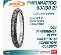PNEUMATICO COPERTONE TASSELLATO CROSS 80/100-21 80 100 21 GAS MC 125 250 300