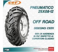 PNEUMATICO GOMMA COPERTONE ANTERIORE CST 25X8-12 4PR C9311 ANCLA PER QUAD ATV