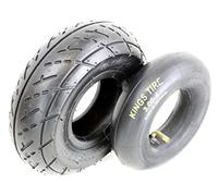 Pneumatico per sedia a rotelle, 3.00-4/260 x 85, nero, con profilo racing + tubo con valvola angolare per E-mobil e scooter
