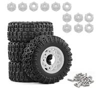 Pneumatico Ruota 109Mm Modifica Parte Per Traxxas Per Slash 1/10 Accessori | RC Car Pneumatici Ruote Short Course Battistrada Resistente Abrasione Adattatori Esagonali Multipli(White)