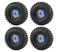 Pneumatico Ruote Beadlock Per Axial Per SCX10 II/III D90 1/10 | RC Car Set Ruote Beadlock Pneumatici Cerchi Resistenti agli Urti e Gomma Tutto Tempo Durata Sentieri(Blue)