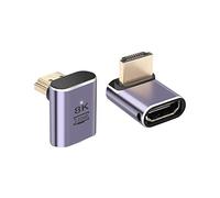 PNGKNYOCN Adattatore HDMI a 90 gradi 8K,2 Pack Adattatore estensore HDMI 2.1 maschio-femmina ad angolo retto 48Gbps Supporto 8K@60Hz, 4K@120Hz, HDR, eAR (Up Bend)
