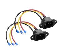 PNGKNYOCN Adattatore IEC C14 per montaggio a pannello, 10 A, 250 V, 3 pin, connettore per modulo di ingresso con 3 fili per elettrodomestici o dispositivi fai da te (confezione da 2)