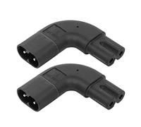 PNGKNYOCN Angolo Retto IEC 320 C7 a C8 Adattatore, 90 Gradi Side Bend AC Adattatore, 250V 2.5A Figura 8 Maschio a Femmina Convertitore (2-pack)