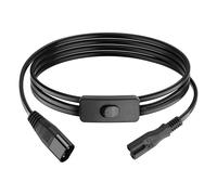 PNGKNYOCN C8 a C7 con cavo di prolunga per interruttore, AC 250 V 2,5 A IEC 320 C8 a C7 con cavo adattatore di alimentazione on/off per Smart TV, monitor, lampada da scrivania e altro ancora (1,5 M