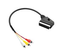 PNGKNYOCN Cavo adattatore da SCART a 3 RCA, commutabile da IN OUT Scart maschio a cavo convertitore audio/video composito (0,5 M)