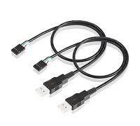 PNGKNYOCN Cavo adattatore USB a 4 pin femmina della scheda madre, 2 pacchetti USB 2.0 Tipo A maschio a 4 pin femmina della scheda madre (50 cm)