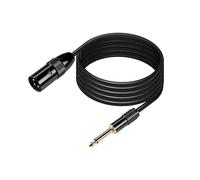 PNGKNYOCN Cavo da 1/4 TS a XLR, 2 metri di cavo per microfono sbilanciato da 1/4 di pollice (6,35 mm) maschio mono a XLR maschio a 3 pin (2M, 1/4 inch TS)