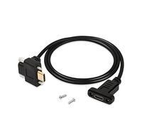 PNGKNYOCN Cavo di prolunga USB C maschio a femmina ad angolo di 90 gradi con doppia vite di bloccaggio verso l'alto l'angolo giù Gen 2 10Gbps USB tipo C 3.1 a tipo C cavo per montaggio a pannello (1M)