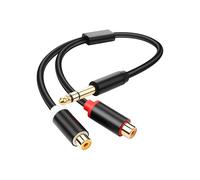 PNGKNYOCN Cavo splitter stereo da 1/4" a 2RCA Y, 6,35 mm, connettore TRS a doppia presa RCA, cavo splitter audio stereo per chitarre, altoparlanti, sistemi stereo domestici (0,3 m)