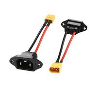 PNGKNYOCN Confezione da 2 cavi AC 250 V 15 A IEC320 C14 maschio a XT60 maschio Power Conversion Cavo Pannello di montaggio 14 AWG 3 Pin 1 Orizzontale e 2 Verticale per la sostituzione di presa