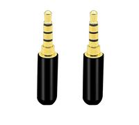 PNGKNYOCN Connettore a Saldare Jack da 3,5 mm, Connettore Terminale Cavo Audio di Ricambio da 1/8" TRRS 4 Poli Placcato Oro per Riparazione e Sostituzione di Cuffie Stereo Fai da Te (2-pack)
