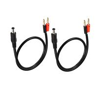 PNGKNYOCN DC 5.5mm x 2.1mm a 4mm placcato oro spine banana cavo, DC 5521 maschio a 4mm Bullet Banana plug 18AWG connettore cavo 100cm 3.2FT (2-Pack)