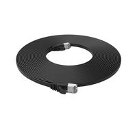 PNI Cavo di rete piatto S/STP CAT7 U7075B, 2 x RJ45, 4 coppie di fili, 32AWG, rame, 10 Gbps, 600 MHz, 7,5 m, nero