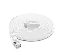 PNI Cavo di rete piatto S/STP CAT8 U8075W, 2 x RJ45, 4 coppie di fili, 28AWG, rame, 40 Gbps, 2000 MHz, 7,5 m, bianco