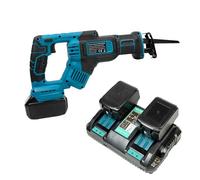 PNI CSW100 - Potente kit per sega a moto alternativo con 4 lame incluse e doppio caricatore, 2 batterie PNI DCH218 18V 5Ah
