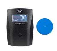PNI SafePC E650VA Kit UPS, potenza 390W, 1.8A, uscita 2 x 230V, schermo LCD 7.2A batteria inclusa + Gift Sticky Pad Blu