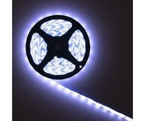 PNI Striscia LED 2835W, bianco freddo, IP20, silicone, lunghezza 5 metri, pulsante a sfioramento, alimentazione 230V, dimmerabile, 300 LED 2835