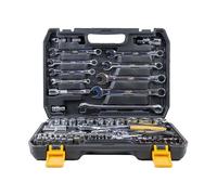 PNI TCF82 - Set multifunzione con chiave a tubo e chiave fissa TCF82, 82 pezzi, scatola in plastica