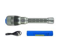 PNI Adventure F810 Torcia con LED 138 W, 3 livelli di illuminazione Plus Turbo, 12000 lumen, Zoom, fino a 250 m, batteria 5000 mAh, IPX7, funzione Power Bank