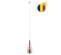 PNI Trucker 9000 PL - Kit antenna CB con LED, lunghezza 140 cm, 26-28 MHz, 1000 W, incluso cuscinetto adesivo e bandiera
