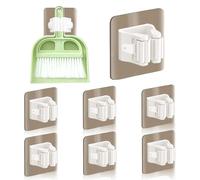 PNITVOAR 8 Pezzi Portascope da Muro,Autoadesivo Porta Scope Parete,Appendi Scope Porta Scope Parete,Ganci Adesivi per Scope da Parete,Nessuna Foratura Richiesta,per Cucina,Bagno,Garage,Giardino