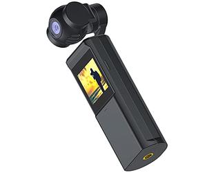 PNJ - CAMERA 4K Pocket - Stabilizzazione motorizzata a 3 assi - Prese extra fluide - Design compatto e leggero - App per smartphone - Durata 2:30 - Sensore CMOS - Timelapse e SlowMo