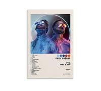 PNL - Poster su tela, motivo: Deux Frères Tracklist, decorazione artistica da parete per soggiorno, 30 x 45 cm, senza cornice