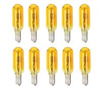 PNNNU 10Pz W2W T5 12V 1.2W Lampada Alogena per Auto Luci per Strumenti Lampadina per Cruscotto Auto Luce per Interni Car Styling,Giallo