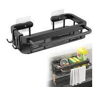 PNOOFR Organizer Lavello Cucina, Porta Spugna Lavandino, Nessuna Perforazione Richiesta Portaspugne per Lavello Cucina Vassoio Rimovibile Lavandino Caddy Organizer per Cucine Bagni