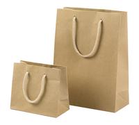 PNP - UY508HNN04YNN - Shopper - maniglie cordino cotone - 10 x 12 + 6,5 cm - 160 gr - carta kraft - avana - PNP - conf. 12 pezzi - 99292 - Conf. da 1 Pz. - UY508HNN04YNN