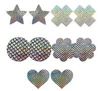 PNPGDYK 10 Pezzi Copricapezzoli Adesivi Glitterati, Copricapezzoli, Protezioni per capezzoli, Adesivo Monouso per Capezzoli Copri Capezzoli per Donna