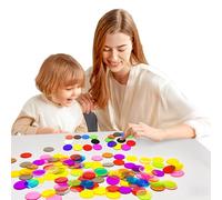 PNPGDYK 100 Pezzi Fiches Poker, Fiches Poker, Gettoni Plastica, Conta Le Patatine per Bambini, per Imparare Calcoli Matematici e Giochi di Bingo, 7 Colors, 25mm