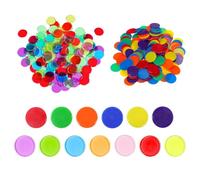 PNPGDYK 200 Pezzi Fiches di gioco, Gettoni Plastica,19 mm Colorato Monete, Gettone Carrello Spesa o Supermercato, Token Autoscontro, Fiches per Giochi di Bingo e Matematica