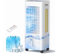 PNTCK - Raffreddatore d'aria evaporativo portatile: ventilatori che soffiano aria fredda per stanza, camera da letto, interno, ufficio, ventola di raffreddamento a palude con telecomando da 12 piedi