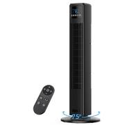 PNTCK Ventilatore a Torre Silenzioso con Telecomando, Ventilatore da Terra, 90° Oscillazione, 4 Velocità e 4 Modalità, Timer 12H, Potente 8 m/s, Display LED, Ventilatori a Colonna, per Casa e Ufficio