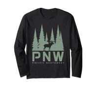 PNW Pacific Northwest Alce Nature Lover Verde Maglia a Manica
