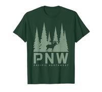 PNW Pacific Northwest Alce Nature Lover Verde Maglietta
