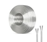 PnxdeobXL - Cavo elettrico trasparente, 30 m, doppio isolante, 24 V, bassa tensione con marcatura polare, flessibile e resistente alle temperature per installazione LED/casa