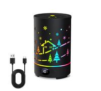 PnxdeobXL Diffusore di aromi per aromaterapia da 200mL con luce respiratoria RGB e motivo IML, 4 modalità di nebbia intelligenti + protezione automatica dall'asciugatura, 7 colori fissi per casa