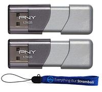 Pny 128 GB USB 3.0 flash drive Elite Turbo Attache 3 (p-fd128tbop-ge) Two Pack Bundle Plus (1) everything but Stromboli cordino
