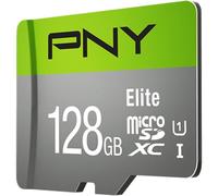PNY 128GB Elite C10 U1 A1 microSDXC Scheda di Memoria Flash + Adattatore