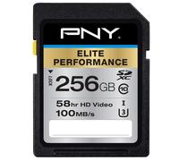 PNY 256GB Elite Performance Class 10 U3 SDXC Flash Memory Card - 95MB/s read Class 10 U3 4K UHD Full HD UHS-I Full Size SD