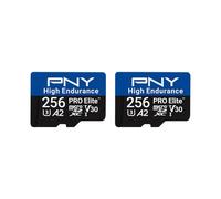 PNY 2x256GB Scheda microSDXC PRO Elite™ High Endurance C10 U3 V30 A2 - Velocità di lettura/scrittura fino a 100/90MB/s, 4K UHD, Full HD, UHS-I, sorveglianza, sicurezza, dash cam