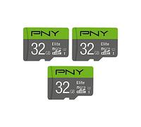PNY 32GB Elite Class 10 U1 microSDHC Flash Memory Card 3-Pack, 32GB 3-Pack