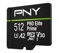 PNY Scheda microSDXC 512GB PRO Elite Prime Class 10 U3 V30 A2 + Adattatore SD - fino a 200MB/s, Class 10, U3, V30, A2, 4K UHD, Full HD, UHS-I